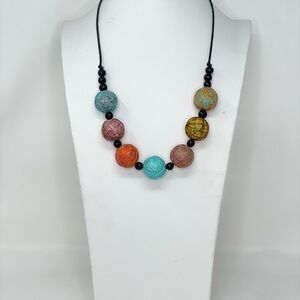 Multicolor Beaded Necklace and Earrings